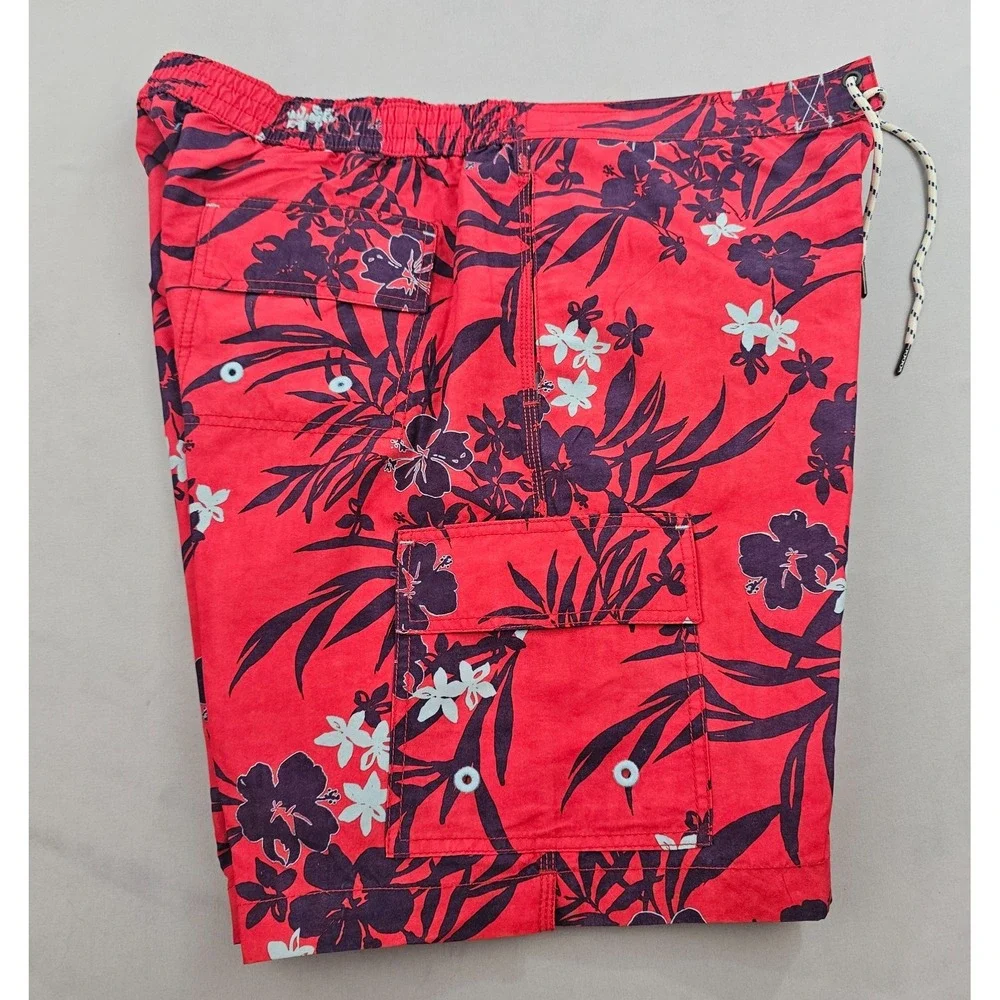 Tommy Bahama Relax trunks swimwear mens XXL 2XL pockets red ATR914571 floral